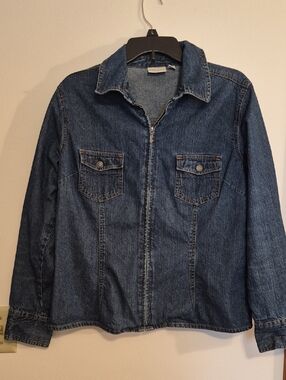 Sonoma Dark Blue Denim Jean Zip-Front Jacket SZ L